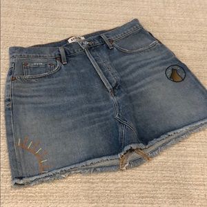AGOLDE mini blue jean skirt